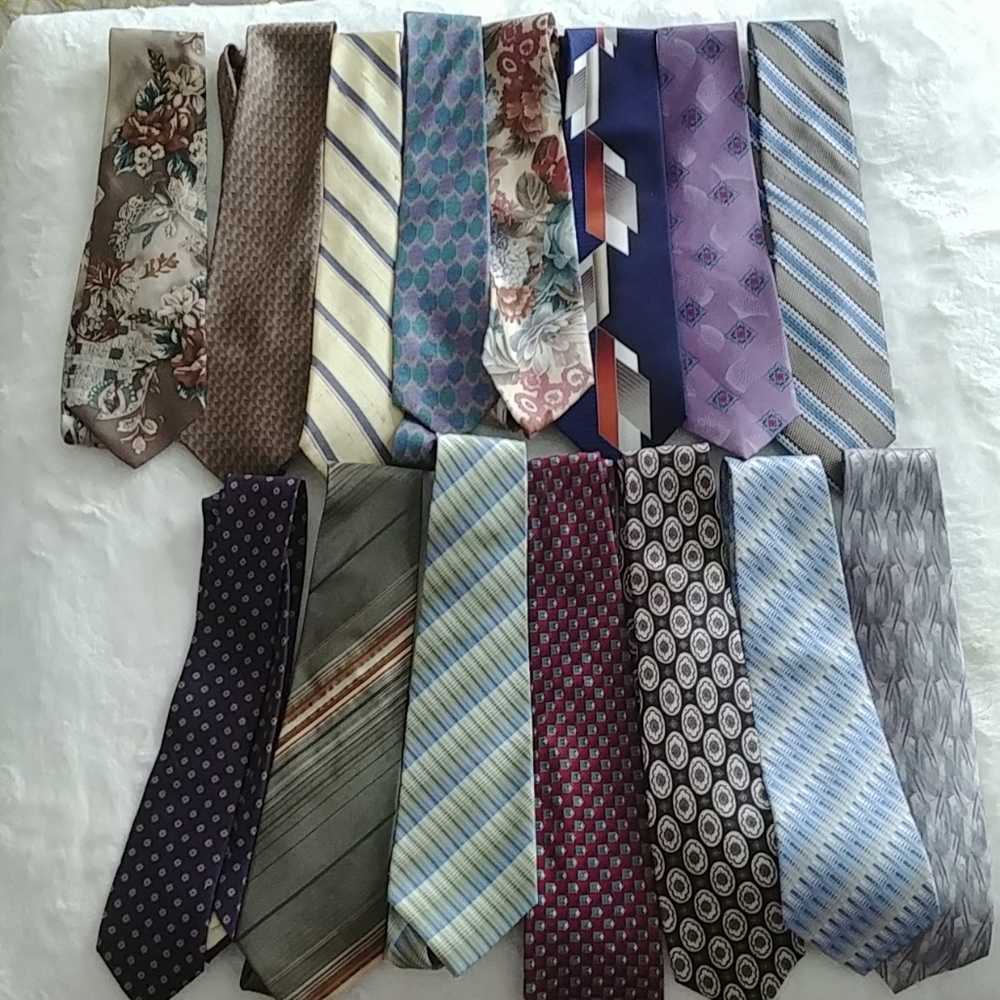 15 vintage 100% silk ties